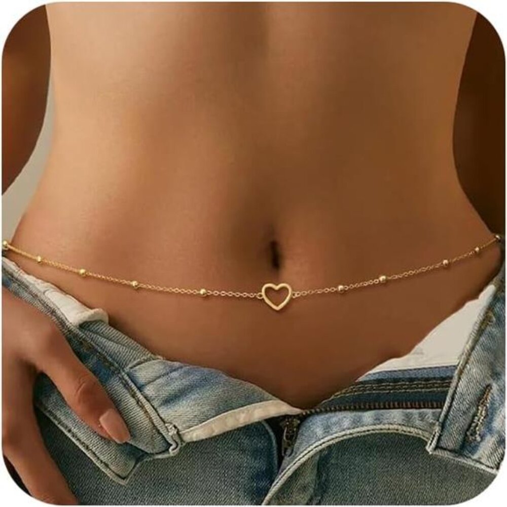 Gold Waist Chain, Dainty Body Chain Jewelry for Women Non Tarnish